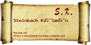 Steinbach Kálmán névjegykártya